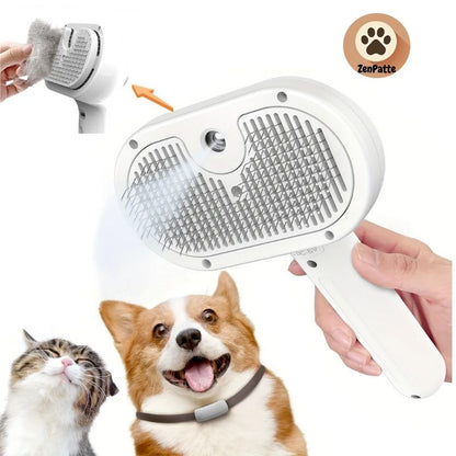 Brosse de toilettage vapeur multifonction pour chiens et chats